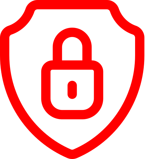 Lock inside shield icon
